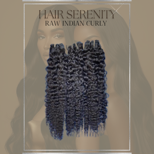 Raw Indian Curly Hair Extensions from LuxeHairSerenity - Natural Curls and Volume