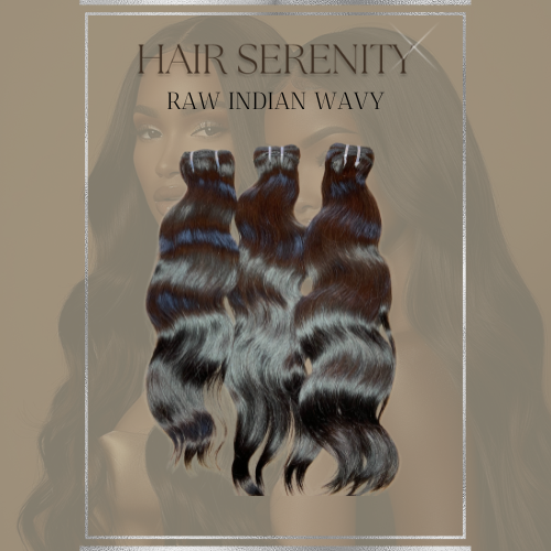 Raw Indian wavy hair bundles by LuxeHairSerenity – 100% unprocessed natural Indian hair with soft waves