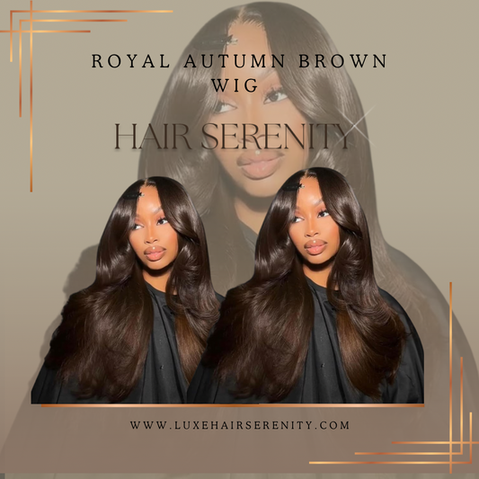 Chestnut Autumn Virgin Wig by LuxeHairSerenity – Luxurious 100% virgin hair wig in a rich chestnut color for a warm and elegant look.