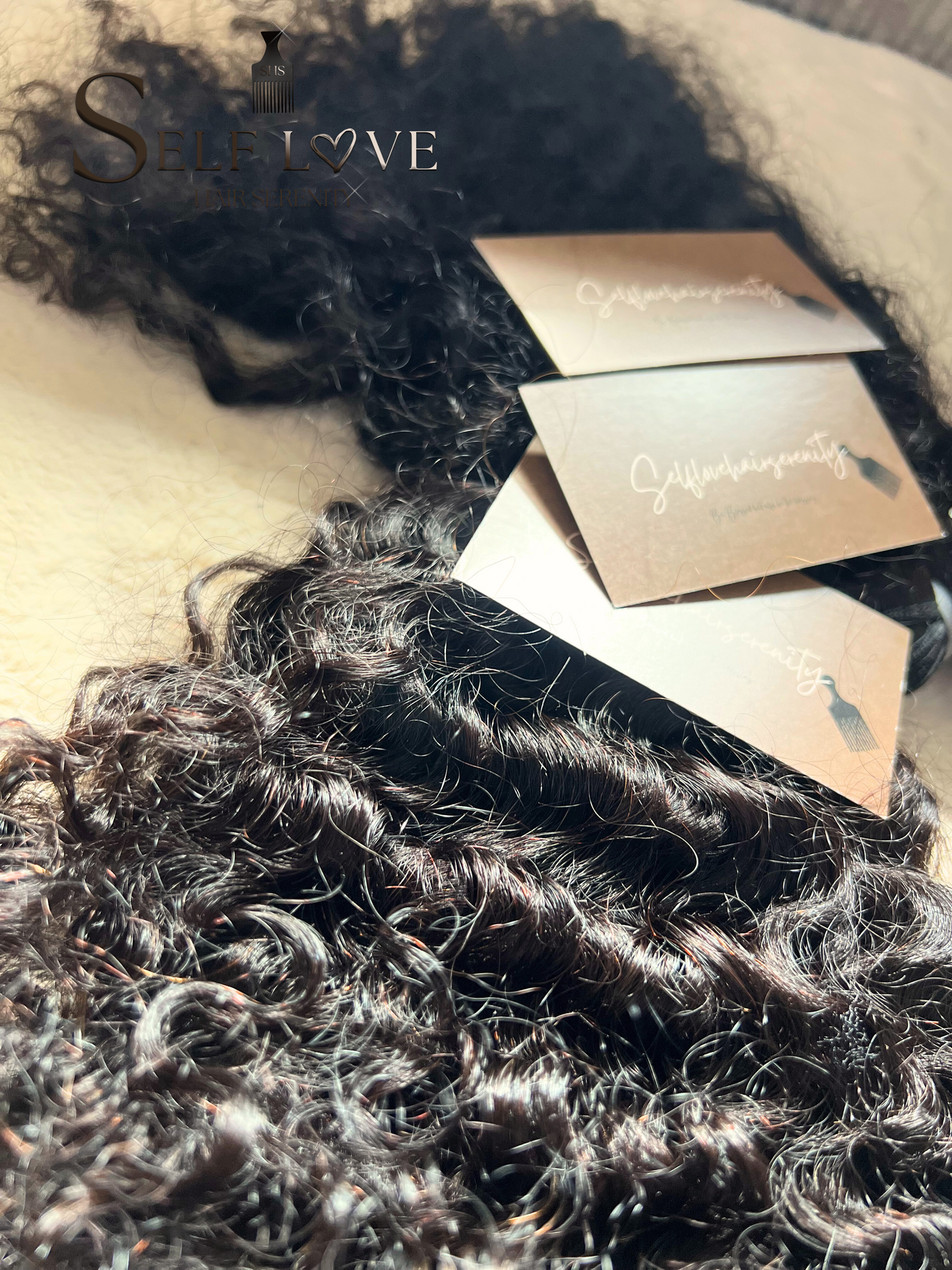 Raw Indian Curly Hair Extensions from LuxeHairSerenity - Natural Curls and Volume