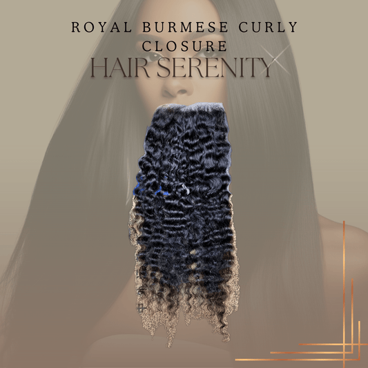 LuxeHairSerenity Raw Burmese Curly Closure - Natural Curls & Premium Quality Hairpiece - Luxehairserenity