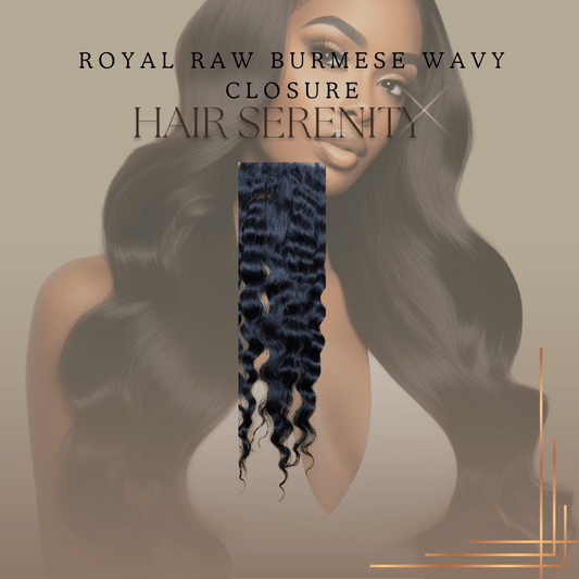 LuxeHairSerenity Raw Burmese Wavy Closure - Silky Waves & Premium Quality Hairpiece - Luxehairserenity