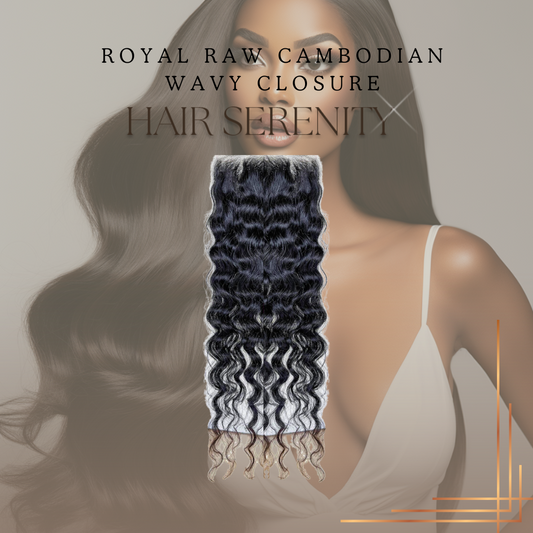 Close-up of the Cambodian wavy closure showing its silky texture and defined wave pattern for an effortlessly polished look.