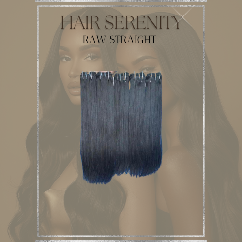 Raw naturally straight hair by LuxeHairSerenity – 100% unprocessed straight human hair with a sleek, smooth finish